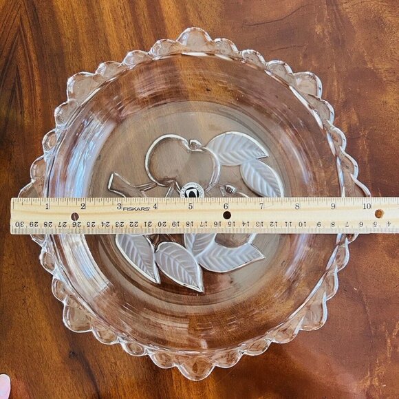 Vintage Walther-Glas Germany Pie Baking Dish Fruit Leaf Clear Glass NOS w Box - Picture 9 of 11